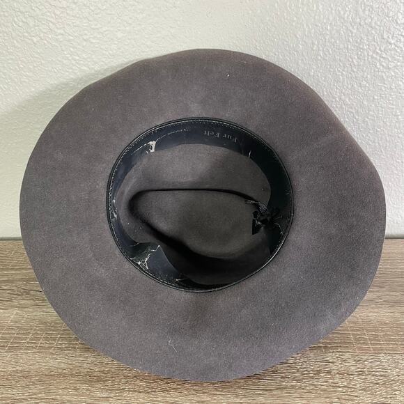 A. Adams & Spire Fur Felt Western Cowboy Hat Gray‎ Leather Band Outback Style L - Picture 6 of 13